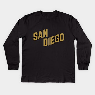 San Diego City Typography Kids Long Sleeve T-Shirt